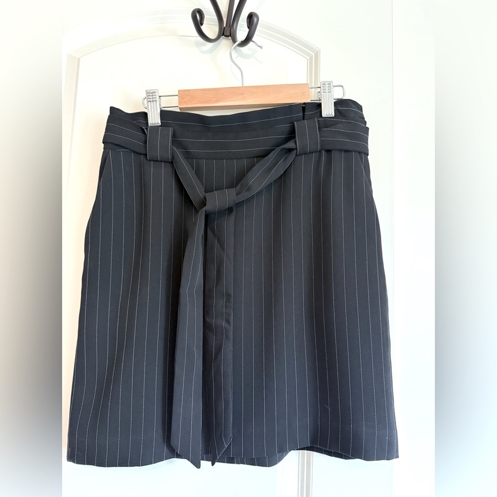 Express Black Pinstripe Skirt with Belt size 2